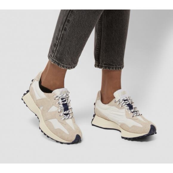 New Balance Other - New Balance 327 Shoes Mens Size 7 Beige White Suede Colorblock Sneakers MS327RF1